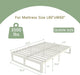 12 Inch Queen Bed Frame, Heavy Duty Steel, No Box Spring, White
