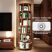 Rotating 6-Tier Walnut Rubberwood Bookcase 360 Degree
