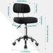 Black Square Swivel Stool with Wheel for Work SPA Shop Massage Height-Adjustable and Cost-Effective Rolling Stool Chair with Back