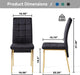 Velvet Dining Chairs Set of 4, Modern Upholstered Fabric Kitchen Chairs, Dining Room Chairs with Golden Metal Legs for Kitchen & Living Room, Black