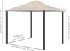 10' X 10' Patio Gazebo, Aluminum Frame Double Roof Outdoor Gazebo Canopy Shelter with Netting & Curtains, for Garden, Lawn, Backyard and Deck, Khaki