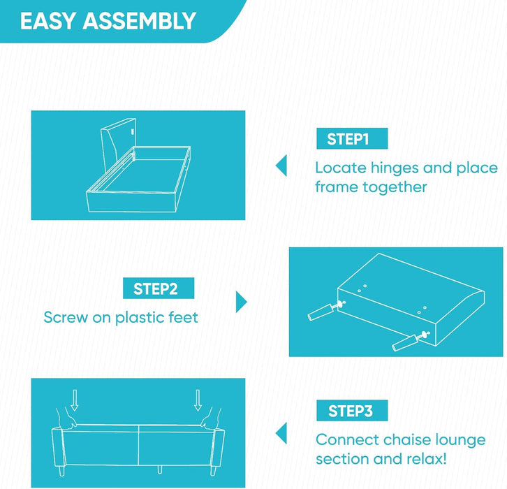 6 Seaters Sectional Upholstered Sofa, Linen Fabric Sofa Couch with Side Pockets, Free Combination Sofa Set with Movable Storage Ottoman, for Living Room-Sofa&Loveseat&Chair&Ottoman,Beige