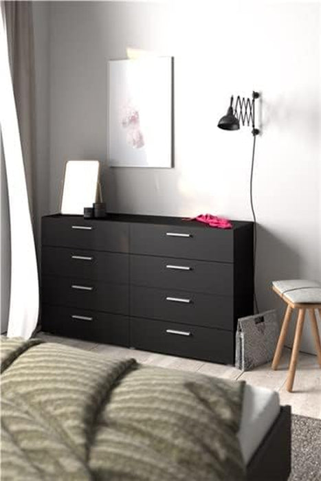 Black 8-Drawer Dresser for Bedroom