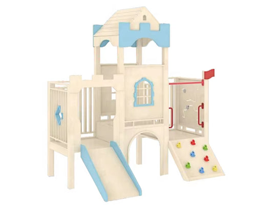 Kids Wooden Playroom Furniture Set Children Indoor Playhouse with Slide for Children Early Learning Center