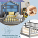 Twin House Bed With Fence Railings GrayFinishPineWood
