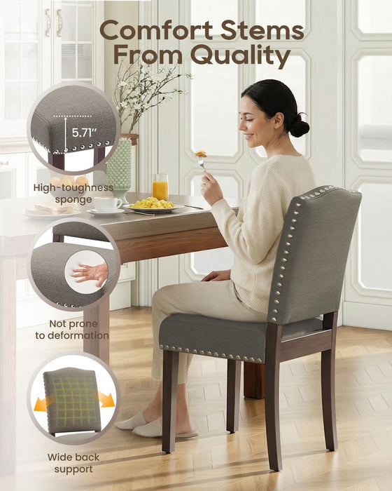 Upholstered Dining Chairs Set of 4 with Thickened Seat Cushion
