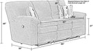 Maxim Power Reclining Sofa in Soft Charcoal Gray Polyester Fabric