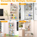 Behind the Door Bookshelf, Space Saving Metal Slim Shelf after Door | Tall Narrow Wall Mounted Storage Cabinet, behind Door Standing Bookcase with Hooks for Books Bedroom Living Room Office
