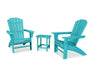 Nautical 3-Piece Curveback Adirondack Set