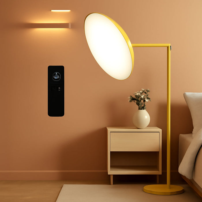 90-Degree Foldable LED Torchiere Floor Lamp, Super Bright 30W 3000LM, Remote Control with Stepless Dimming & Color Temperature Adjustable, Standing Lamp for Living Room, Bedroom, Office Gold