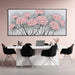 Flower Wall Art Pink Wood Wall Decor Botanical Oil Painting 32"X70" Large Artwork for Bedroom Canvas Paintings for Office