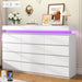 12 Drawer Dresser for Bedroom, 70" Wide 44" Tall Dresser with LED Light & Charging Station, Modern Chest of Drawers for Closet, Living Room, Entryway, Hallway (White, 12 Drawers)