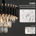 Dimmable ThreeTier Crystal Chandelier Black Gold SixteenInch