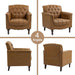 Upholstered Faux Leather Armchair With Nailhead Trims