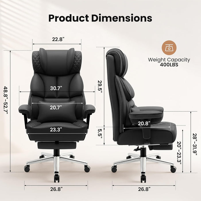 Office Chair, Executive Big and Tall Desk Computer Chair 400Lbs