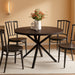 47.2 Inch round Dining Table for 4, Farmhouse Wood Kitchen Table, Circle Dinner Table for Kitchen & Dining Room, Black
