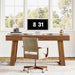55 Inch Wide WalnutFinish Distressed Executive Desk