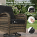 11 Piece Outdoor Patio Furniture Set with 44'' Fire Pit Table, Wicker Rattan Outdoor Furniture with High Back Swivel Rocker Chairs, Outdoor Sofa Set with Thick Cushion & Side Table, Black