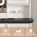 White Farmhouse Vanity Desk With Illuminated Mirror