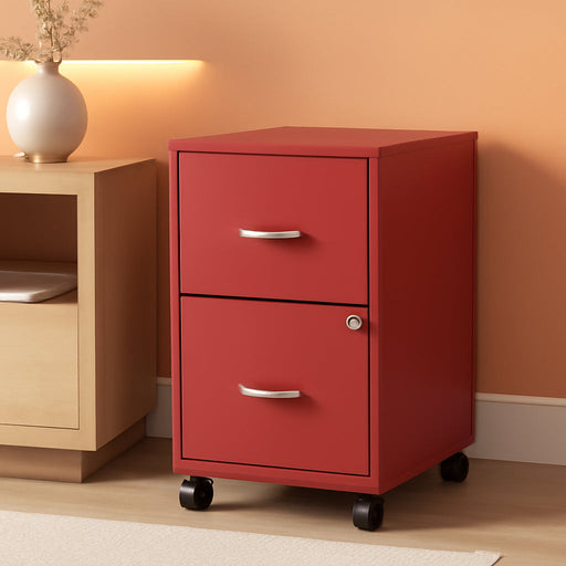 LYS SOHO File/File Mobile File Cabinet, Red