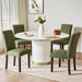 Upholstered Dining Chairs Set of 6, Modern PU Leather and Solid Wood Legs & High Back for Kitchen/Living Room- Green