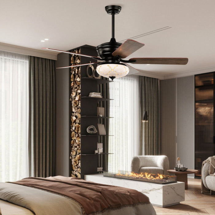 52 Inch Ceiling Fan with 3 Wind Speeds and 5 Reversible Blades