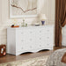 White Dresser 58InchWide Modern Bedroom Storage Solutions