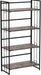 No Assembly 4 Tiers Folding Bookshelf, 47.2" H Foldable Storage Shelves Vintage Bookcase Standing Racks Study Organizer Home Office - Rustic Brown Black
