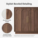 31.5" Sideboard Buffet Cabinet with Storage, Walnut | Modular Media Console, Mid Century Modern Credenza with Arched Doors for Living Room Kitchen Dining Room Entryway