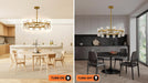 Modern 24 Inch Gold Crystal Wagon Wheel Chandelier, Large round 24-Light Pendant Lighting Fixture, Adjustable Height for High Ceilings Living Room, Dining Room, Foyer, Entryways (Gold-24In)