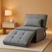 Light Grey Contemporary Convertible Sofa Bed Ottoman