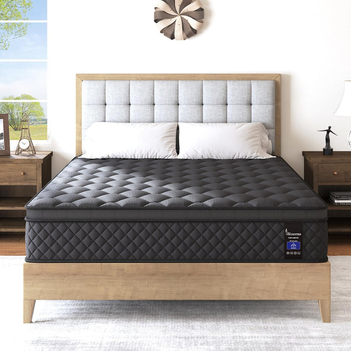 Full Hybrid Mattress, 12 Inch, Medium-Firm, Euro Top