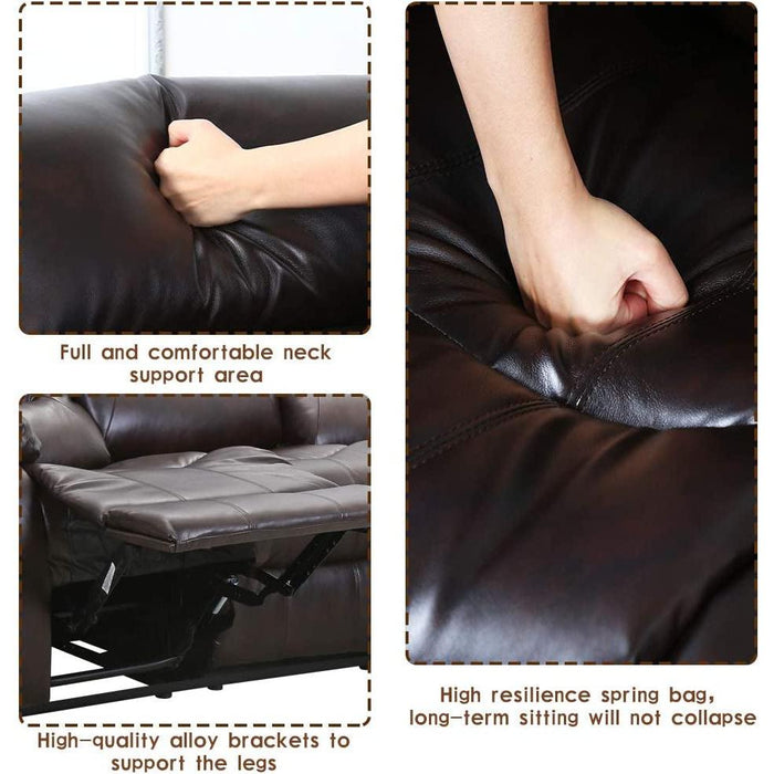 3-Seat Home Theater Recliner Sofa Set, Gray