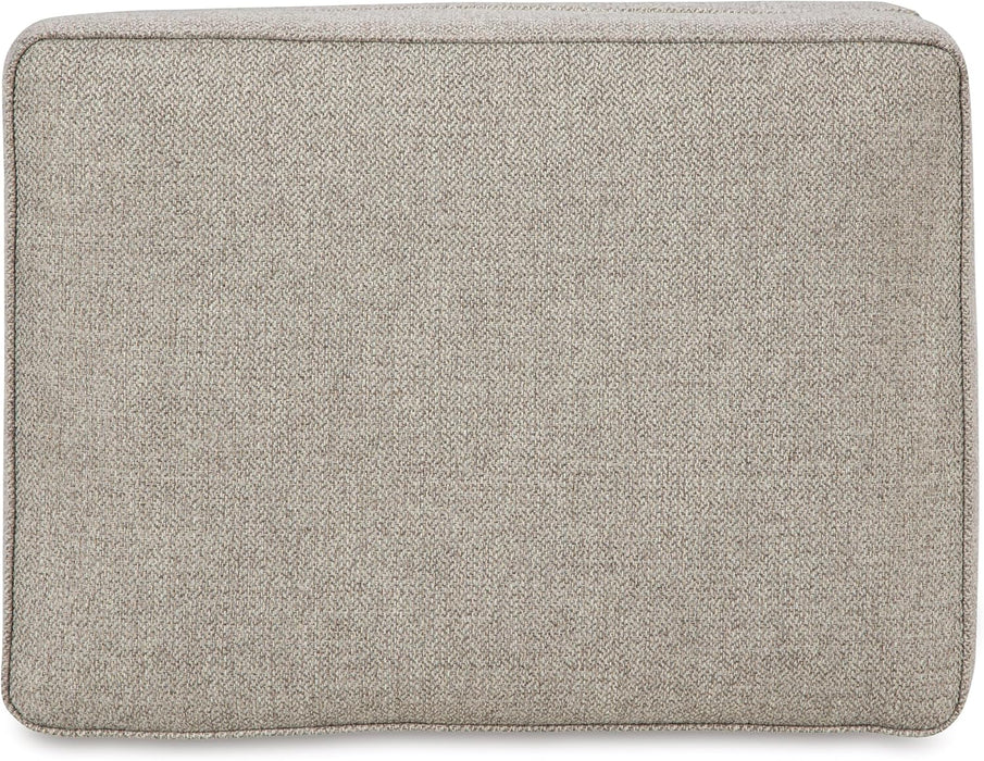 Gaelon Transitional Rectangular Upholstered Ottoman with Bun Legs, Light Brown