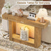 47.2" Farmhouse Wood Entryway Table with Outlet, 2-Tier Console Table with Sensor Light behind the Couch Sofa, Entrance Side Table for Hallway/Living Room/Foyer, Natural Oak