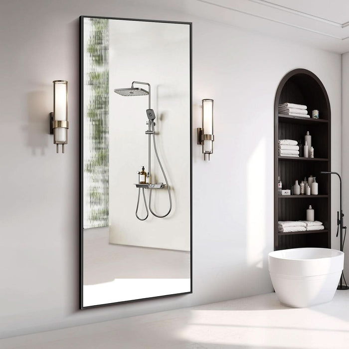 78"X35" Floor Mirror Full Length - Standing Mirror with Aluminum Alloy Frame, Large Body Mirror for Bedroom, Living Room, Wall Mounted or Leaning