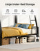 Full XL over Queen Bunk Bed for Adults, Heavy Duty Metal Queen Bunk Bed Frame with Reinforced Steel Slats, Full-Length Guardrails & Anti-Slip Ladder, Noise-Free, No Box Spring Needed, Black