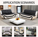 Sectional Sofa Sets, Living Room Furniture Sets Modern Faux Leather Sofa Couch 5-Seat Sofa for Living Room(C-Black/White, Sofa+Loveseat)