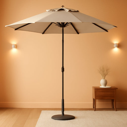 10FT Patio Umbrella, 2 Tier Outdoor Table Umbrella, Large Vented Market Umbrellas with Push Button Tilt and Crank, 8 Sturdy Ribs for Backyard, Deck, Pool, UPF50+ UV Protection