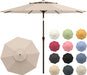 10FT Patio Umbrella, 2 Tier Outdoor Table Umbrella, Large Vented Market Umbrellas with Push Button Tilt and Crank, 8 Sturdy Ribs for Backyard, Deck, Pool, UPF50+ UV Protection