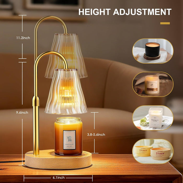 Candle Warmer Lamp with Timer Dimmer, Birthday Gifts for Women Mom Friend Sister, House Warming Gifts New Home Decor, Office Apartment Dorm Room Wax Melt Warmer for Jar Candles with 2 Bulbs