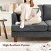 89 Inch ThreeSeater Upholstered Sofa DarkGrey LivingRoom