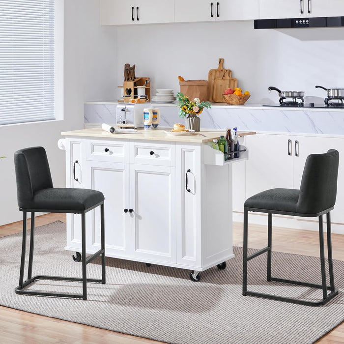 Counter Height Bar Stools 24'' Bar Stools Set of 2 Leather Bar Chairs Modern Upholstered Barstools with Back for Kitchen Counter, Dark Gray