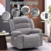 Rocker Recliner Chair with Heat and Massage, 360° Swivel Recliner Chairs for Adults, Oversized Recliner Single Sofa Seat with Cup Holders, Lazy Boy Recliner Single Sofa Seat, Grey