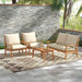 4 Pieces Patio Furniture Set, Outdoor Acacia Wood Conversation Set with Soft Cushions and Coffee Table, Outdoor Sectional Sofa Set for Lawn, Garden, Backyard and Poolside (1, Natural)