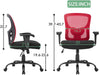 Big and Tall Office Chair 400Lbs Desk Chair Mesh Computer Chair with Lumbar Support Wide Seat Adjust Arms Rolling Swivel High Back Task Executive Ergonomic Chair,Red