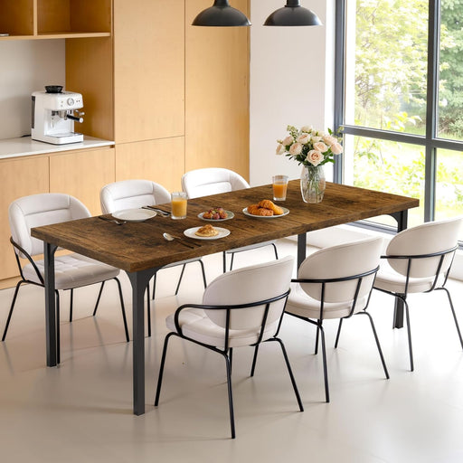SeventyPointEight Inch Rustic Brown Farmhouse Dining Table