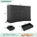 Black Dresser for Bedroom with 9 Drawers, 51.2" Large Drawer Dresser with Charging Station, Wide Farmhouse Chest of Drawers, Wooden Storage Tower Organizer, Dressers for Bedroom Closet