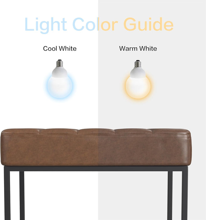 Theodore Channel Tufted Small Ottoman - Brown Faux Leather