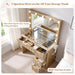 36InchesWide Fluted Vanity Desk With Premium Mirror